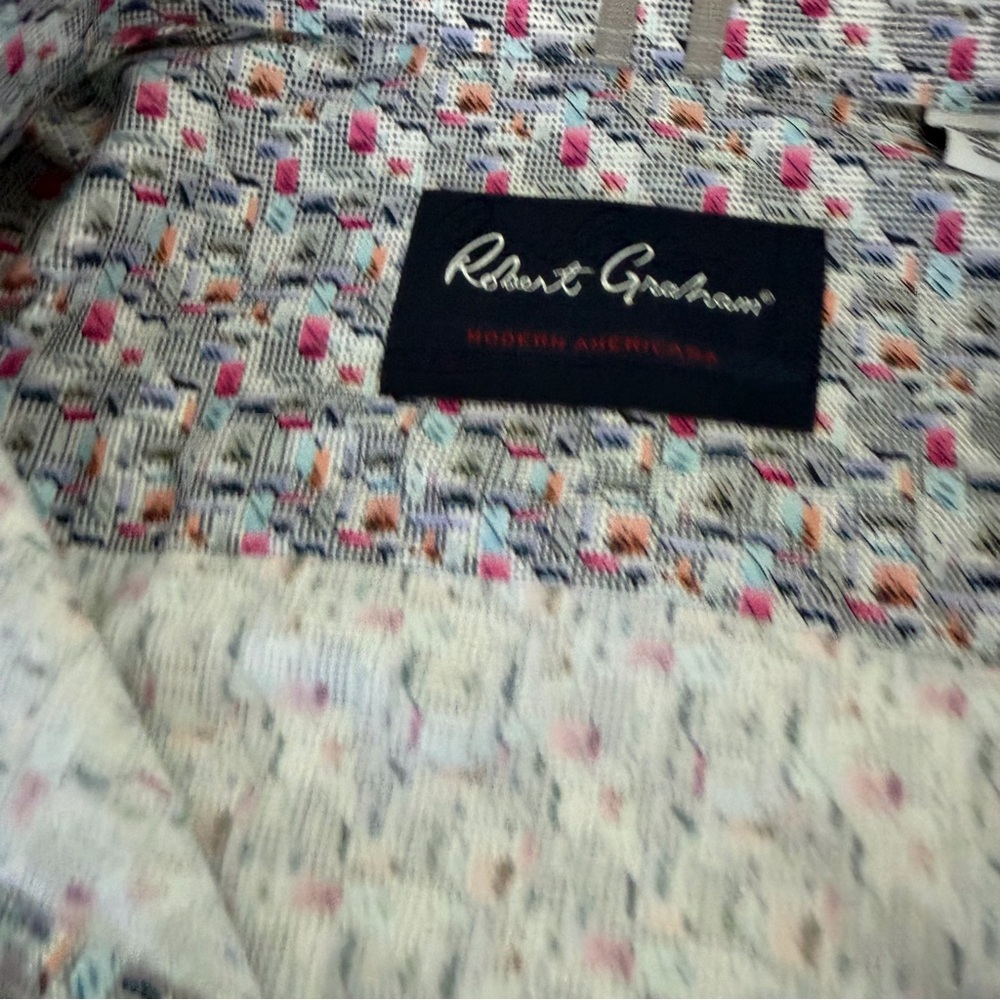 NWT Robert Graham Sz L Cotton Medina Multi Colored Button Up Long Sleeve Shirt - Picture 10 of 13